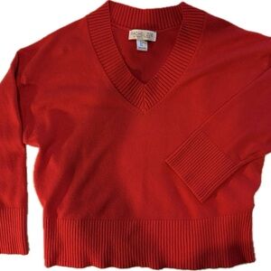 Rachel Zoe Bold Red V-Neck Sweater